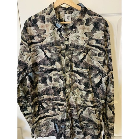 Marc Ecko Cut & Sew Men’s Sz XL Gray Button‎ Up Shirt Long Sleeve - Picture 6 of 8